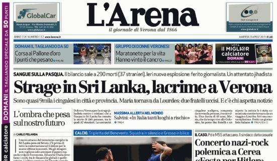 L'Arena: "L'Hellas frana al Bentegodi. Serie A sempre più lontana"