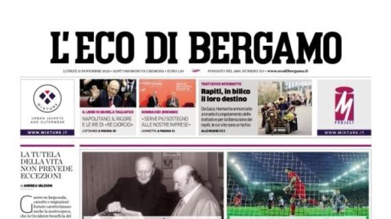 Ederson colpisce nel finale, L'Eco di Bergamo in prima pagina: "L'Atalanta si salva al 92'"