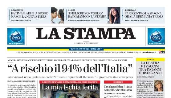 La Stampa in prima pagina: "Pari contro la Spagna, ora la Germania trema"