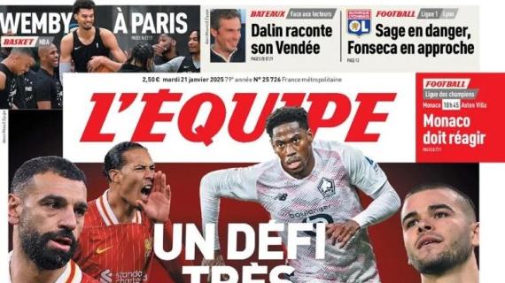 Lille atteso ad Anfield dal Liverpool. L'Equipe in prima pagina: "Una sfida davvero rossa"