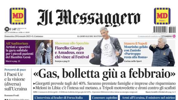 Il Messaggero in taglio alto: "Mourinho gelido con Zaniolo: 'Purtroppo resta alla Roma'"