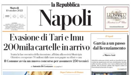 la Repubblica (Napoli) in prima pagina: "Garcia a un passo dal licenziamento"