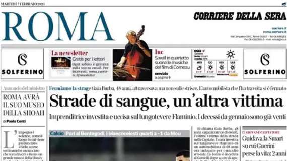 Il Corriere di Roma titola così in prima pagina: "Lazio bloccata a Verona"