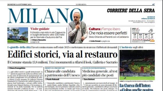 Corriere di Milano: "La Curva dell’Inter: 'Colpa anche nostra, ma adesso si cambia'"