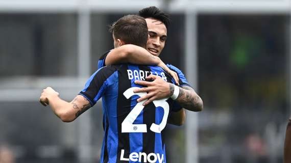 Bastoni lancia, Barella segna e l'Inter va: 2-0 sulla Sampdoria a due minuti dal 45'