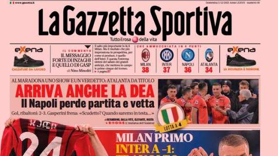 L'apertura de La Gazzetta dello Sport: "Sorpasso alla milanese"