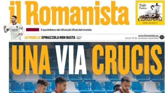 Il Romanista in apertura: "Una Via Crucis. Pareggio con le riserve di De Zerbi"