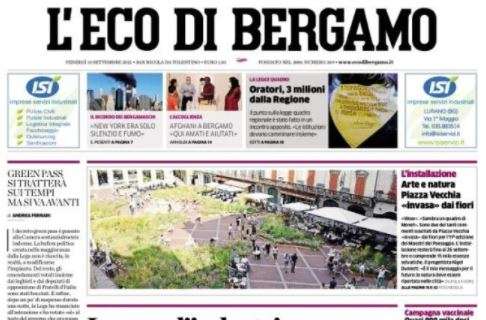 L'Eco di Bergamo: "Atalanta, Gasp con il dubbio: Musso o Sportiello con la Fiorentina?"