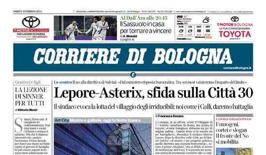 Il Corriere di Bologna apre sul derby fra Bologna-Sassuolo: "I rossoblu puntano a vincere"