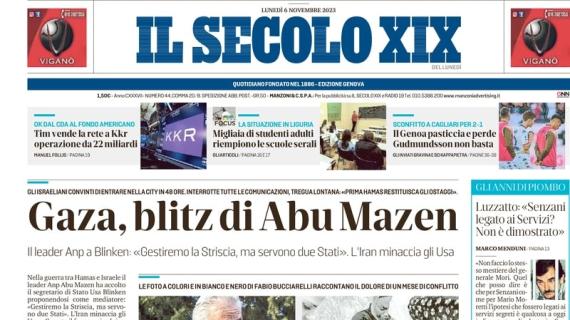 L'apertura de Il Secolo XIX: "Il Genoa pasticcia e perde, Gudmundsson non basta"