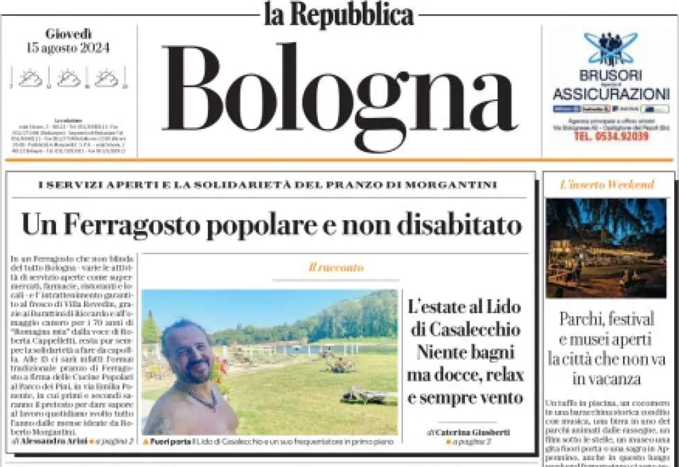 Repubblica (ed. Bologna) apre con Tare: "Favola Bologna, ora piedi per terra"