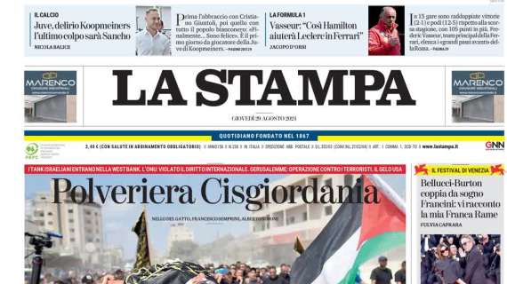 La Stampa sui bianconeri: "Juventus, delirio Koopmeiners. L'ultimo colpo sarà Sancho"