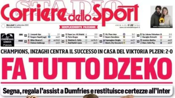 L'apertura del Corriere dello Sport sulla vittoria dell'Inter: "Fa tutto Dzeko"