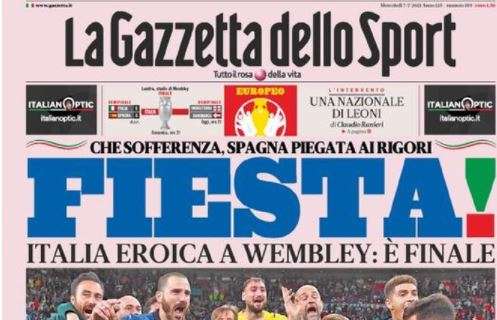 L'apertura de La Gazzetta dello Sport sull'Italia: "Fiesta!"