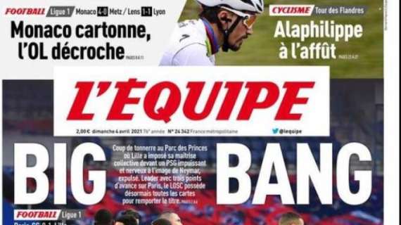 L'apertura de L'Equipe dopo l'1-0 del Lille in casa del PSG: "Big bang"