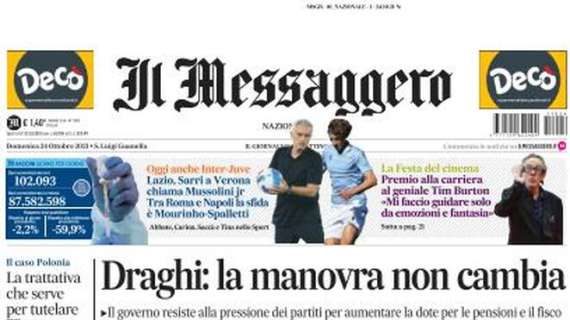 L'apertura del Messaggero su Roma-Napoli: "La sfida è tra Mourinho e Spalletti"