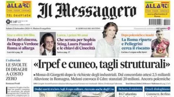 Il Messaggero in taglio alto: “La Roma riparte e Pellegrini cerca il riscatto”