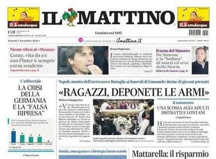 Il Mattino titola oggi: "Conte, vita da ex: con l'Inter è sempre corsa scudetto"