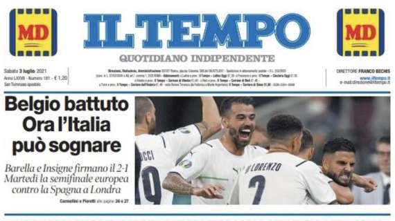 Azzurri in semifinale. Il Tempo: "Belgio battuto: ora l'Italia può sognare"