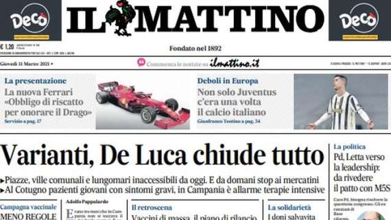 Il Mattino: "Non solo Juventus: c'era una volta il calcio italiano"