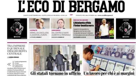L'Eco di Bergamo: "L'Atalanta e il Gasp sfidano la bestia nera Inter"