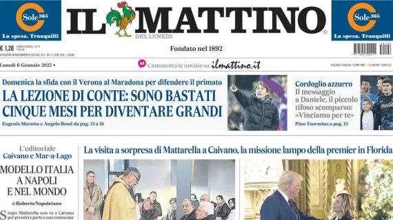 Il Mattino in prima pagina: "Il Napoli difende il primato, ora la sfida contro il Verona"