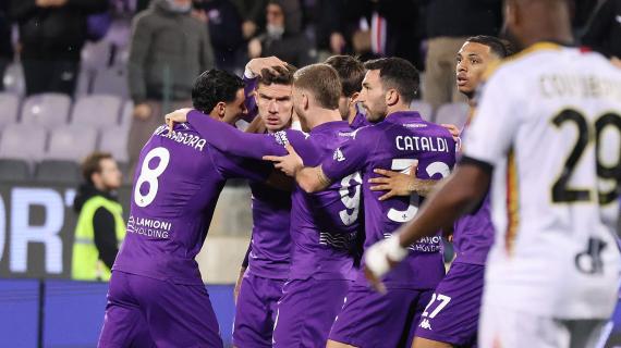 Il primo tempo del Franchi è deciso da Gosens: all'intervallo è 1-0 tra Fiorentina e Lecce