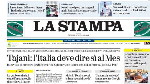La Stampa apre: "Santos in B dopo 111 anni e si scatena la rivolta dei tifosi"