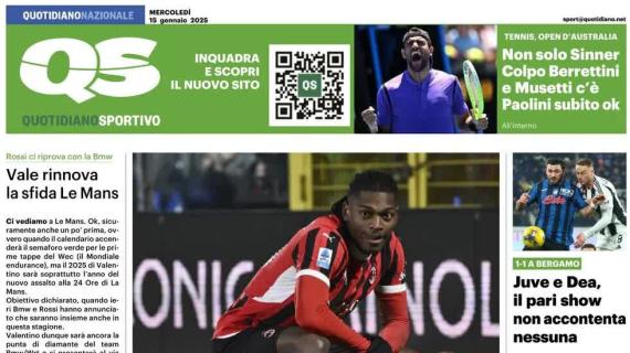 Il QS in prima pagina sul successo del Milan: "Leao si mangia anche il Como"