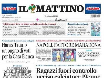 Il Mattino titola: "Napoli, fattore Maradona". I partenopei ricevono l'Atalanta