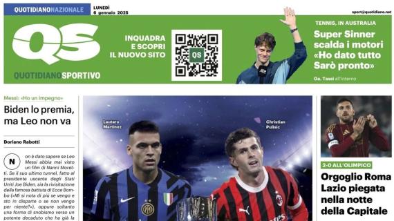 Inter-Milan di Supercoppa. QS in prima pagina: "Derby d'Arabia, caccia all'oro"