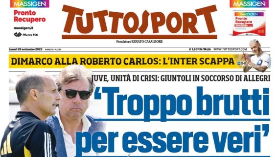 L'apertura critica di Tuttosport sulla Juve: "Troppo brutti per essere veri", ko col Sassuolo