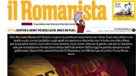 E' il giorno del derby Lazio-Roma, Il Romanista titola: "Senza parole"