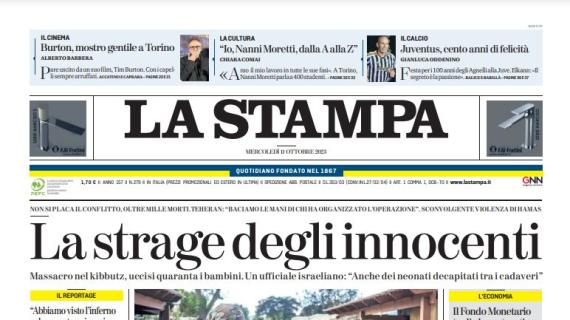 La prima pagina de La Stampa titola oggi: "Juventus, cento anni di felicità"