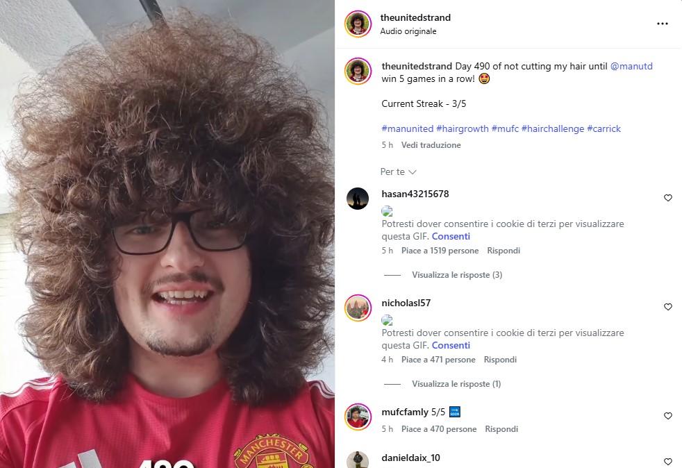 Il tifoso del Man United si sta avvicinando al barbiere. Espirito Santo permettendo