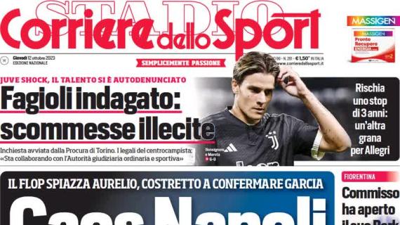 Il Corriere dello Sport in prima pagina: "Conte rifiuta il Napoli e gela le speranze di DeLa"