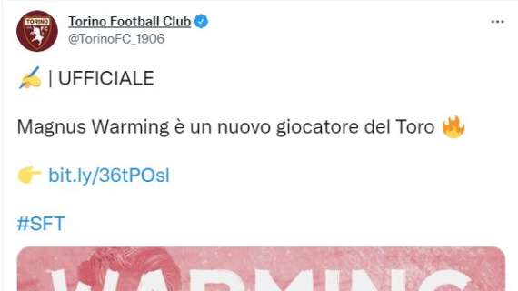 UFFICIALE: Torino, preso l'attaccante danese Warming dal Lyngby. Contratto di tre anni