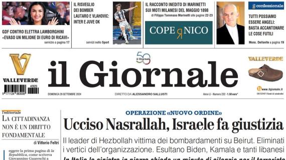 Il Giornale titola: "Il risveglio dei bomber Lautaro e Vlahovic: Inter e Juve ok"