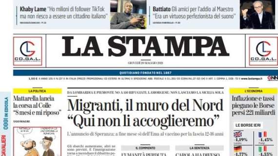 La Stampa in apertura: "La Juve ritrovata: vince la Coppa Italia e salva la stagione"