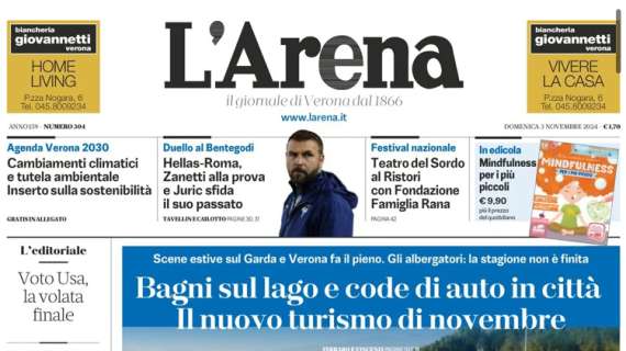 L'Arena: "Hellas-Roma, Zanetti alla prova e Juric sfida il suo passato"