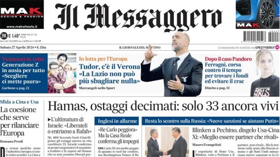 Il Messaggero: "Tudor, c'è il Verona: 'La Lazio non può più sbagliare nulla'"