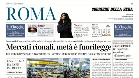 Il Corriere di Roma stamani apre così: "Lazio, riesplode il caso Luis Alberto"