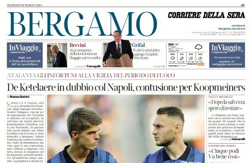 Il Corriere di Bergamo sugli infortuni della Dea: "De Ketelaere in dubbio, contusione per Koopmeiners"