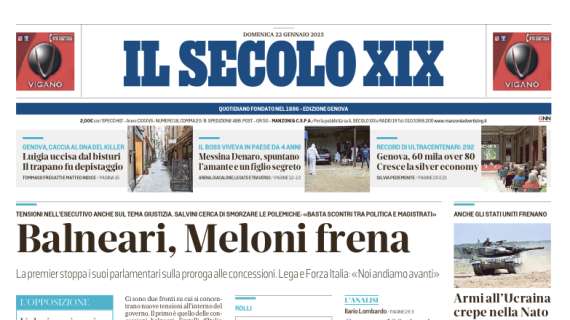 Il Secolo XIX in prima pagina: "Genoa da volata finale"