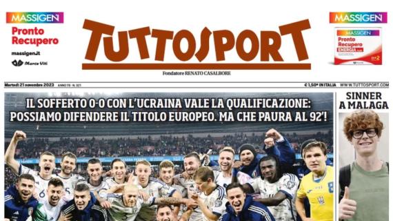 Tuttosport in apertura con l'Italia qualificata all'Europeo: "Rieccoci!"