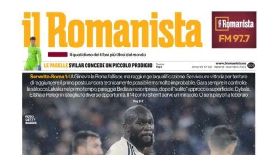 Il Romanista: "La Roma fallisce ma si qualifica: con lo Sheriff servirà un miracolo"