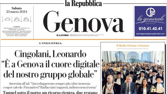 L'apertura de La Repubblica (Genova): "Tutti pazzi per Retegui, l'Italia stregata dal bomber"