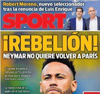 Le aperture in Spagna - "Ribellione, Neymar non vuole tornare a Parigi"