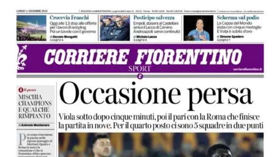 Il Corriere Fiorentino in prima pagina: "Occasione persa"