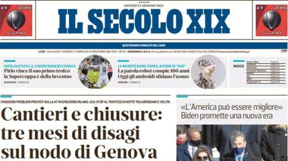 Il Secolo XIX: "Pirlo vince il suo primo trofeo, la Supercoppa è della Juventus"